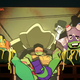 The Ninja Turles being slobs during movie night.